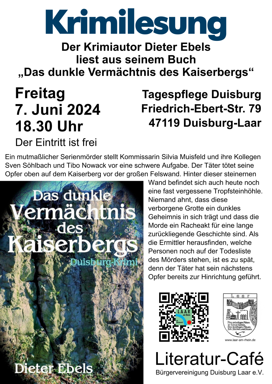 Krimilesung Dieter Ebels 7.6. 2024 Plakat A4